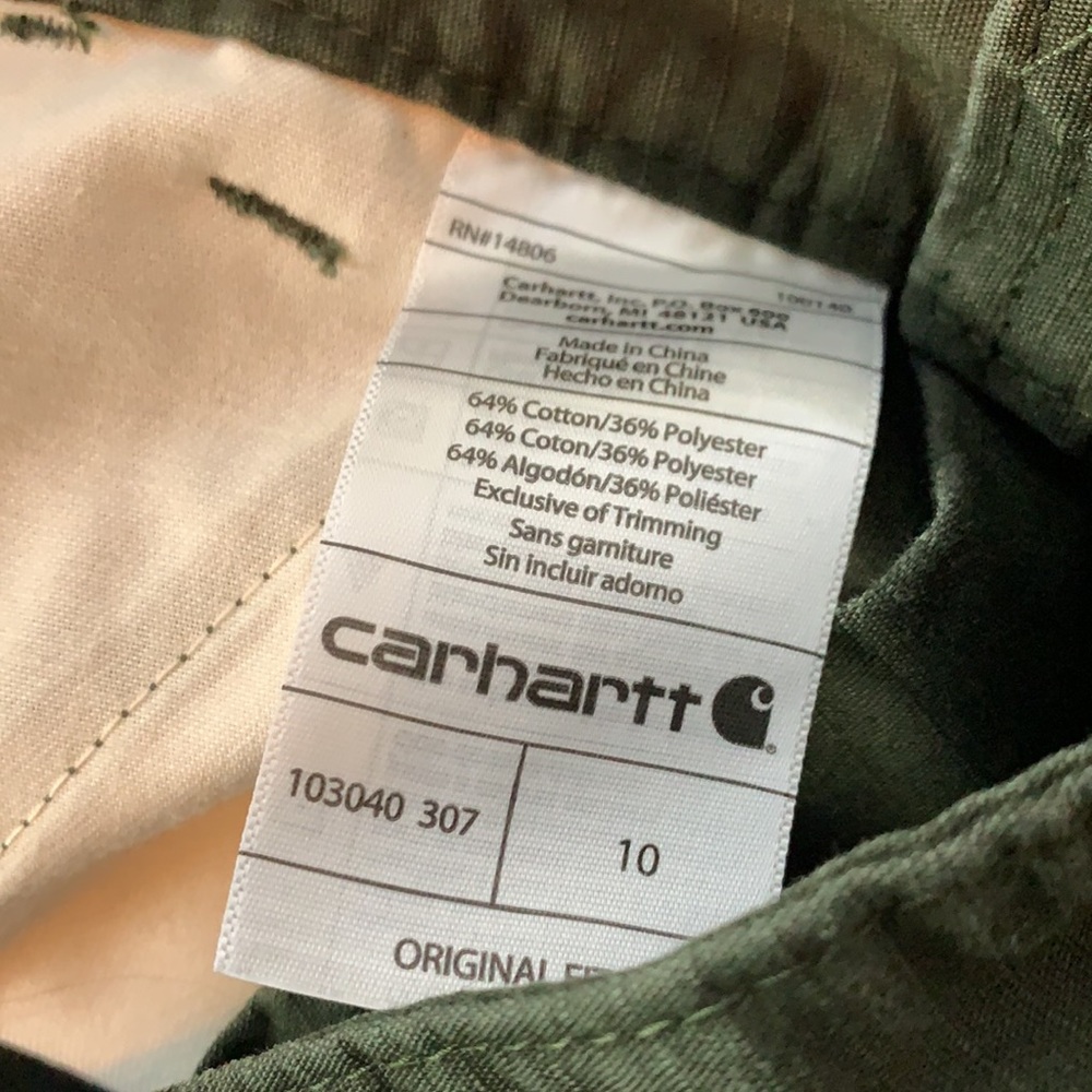 Carhartt Army Green Original Fit Shorts Women's Size 10 - Picture 7 of 7